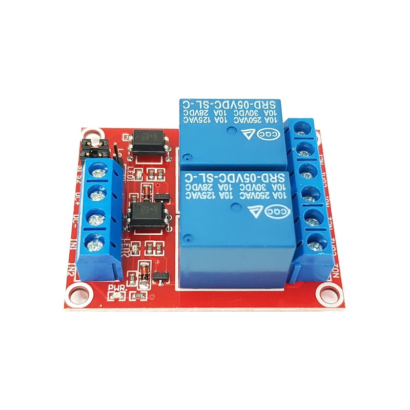 DIYables وحدة ريليه 2 قناة 5 فولت لأردوينو، ESP32، ESP8266، Raspberry Pi – عزل بصري، تفعيل عالي/منخفض – 2 قطع - Image 5